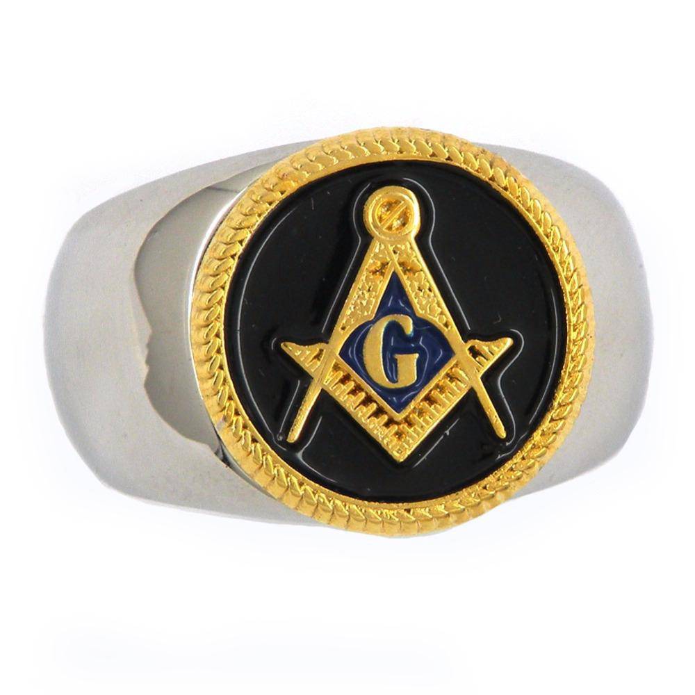 Master Mason Blue Lodge Ring - Square and Compass - Bricks Masons
