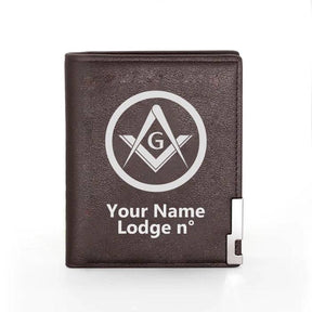 Master Mason Blue Lodge Wallet - Black & Brown - Bricks Masons