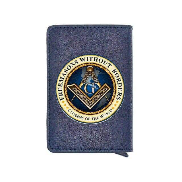 Master Mason Blue Lodge Wallet - Square and Compass G and Credit Card Holder (3 colors) - Bricks Masons