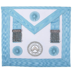 Master Mason Craft English Regulation Apron - Turquoise Moire - Bricks Masons