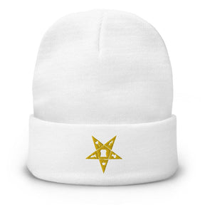 OES Beanie - Golden Embroidery - Bricks Masons