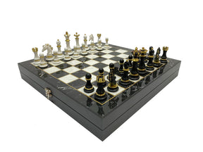 OES Chess Set - Black Marble Pattern - Bricks Masons