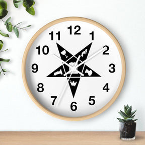 OES Clock - Wooden Frame - Bricks Masons