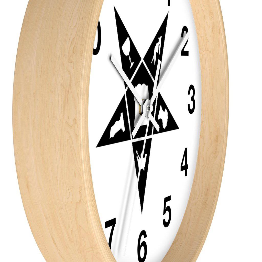OES Clock - Wooden Frame - Bricks Masons