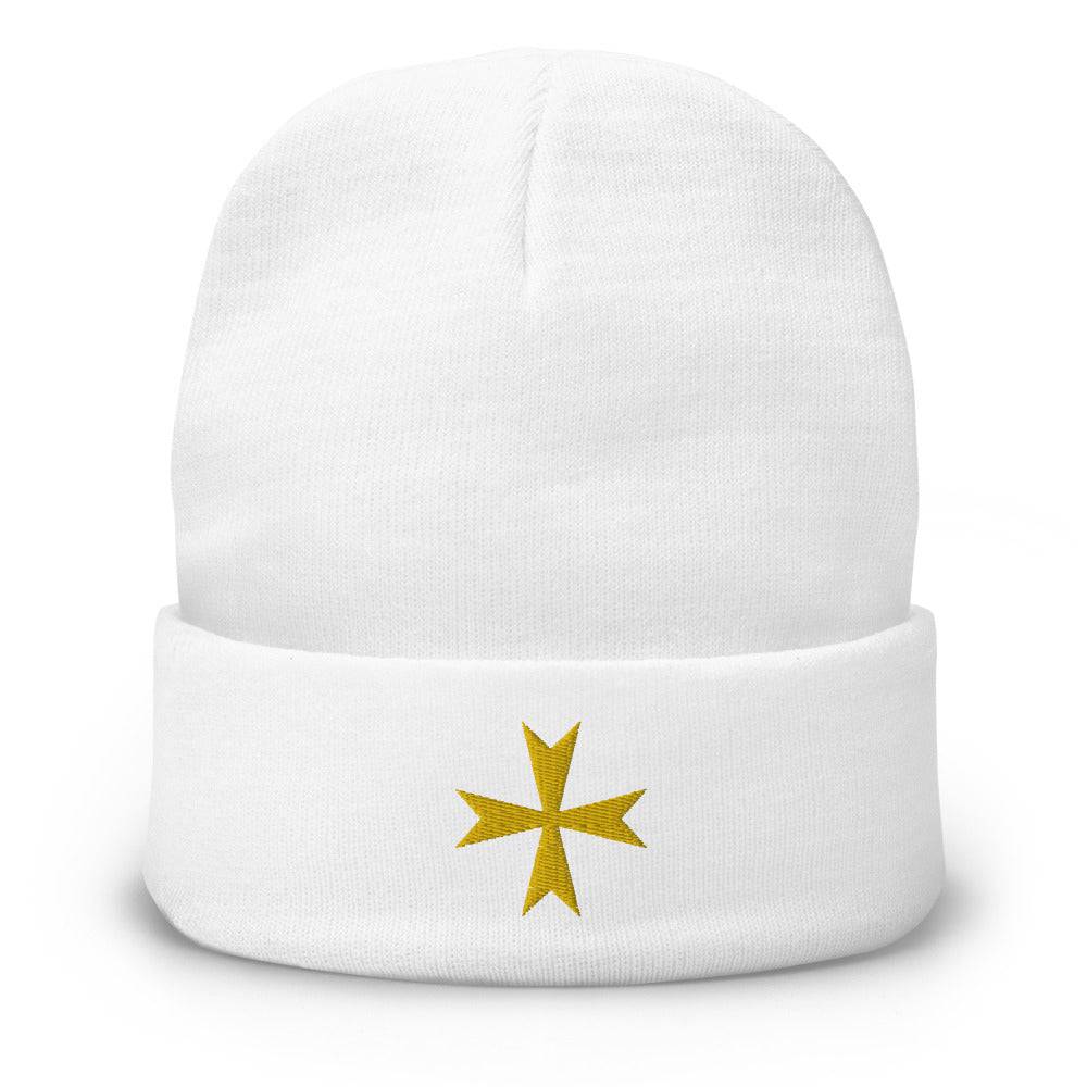 Order Of Malta Beanie - Golden Embroidery - Bricks Masons