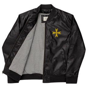 Order Of Malta Jacket - Leather Golden Embroidery - Bricks Masons
