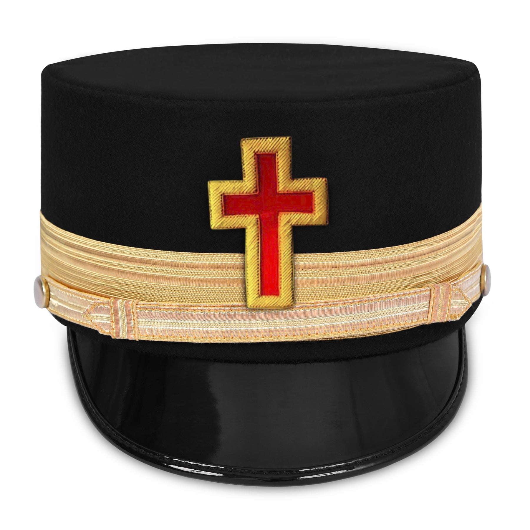Past Commander Knights Templar Fatigue Cap - Gold Metal - Bricks Masons