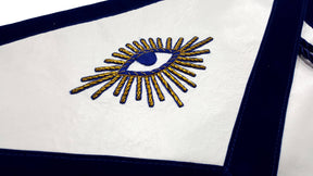 Past Master Blue Lodge Apron - Blue with Bullion Hand Embroidery - Bricks Masons