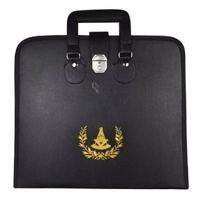 Past Master Blue Lodge Apron Case - Black Imitation Leather MM/WM, Provincial - Bricks Masons