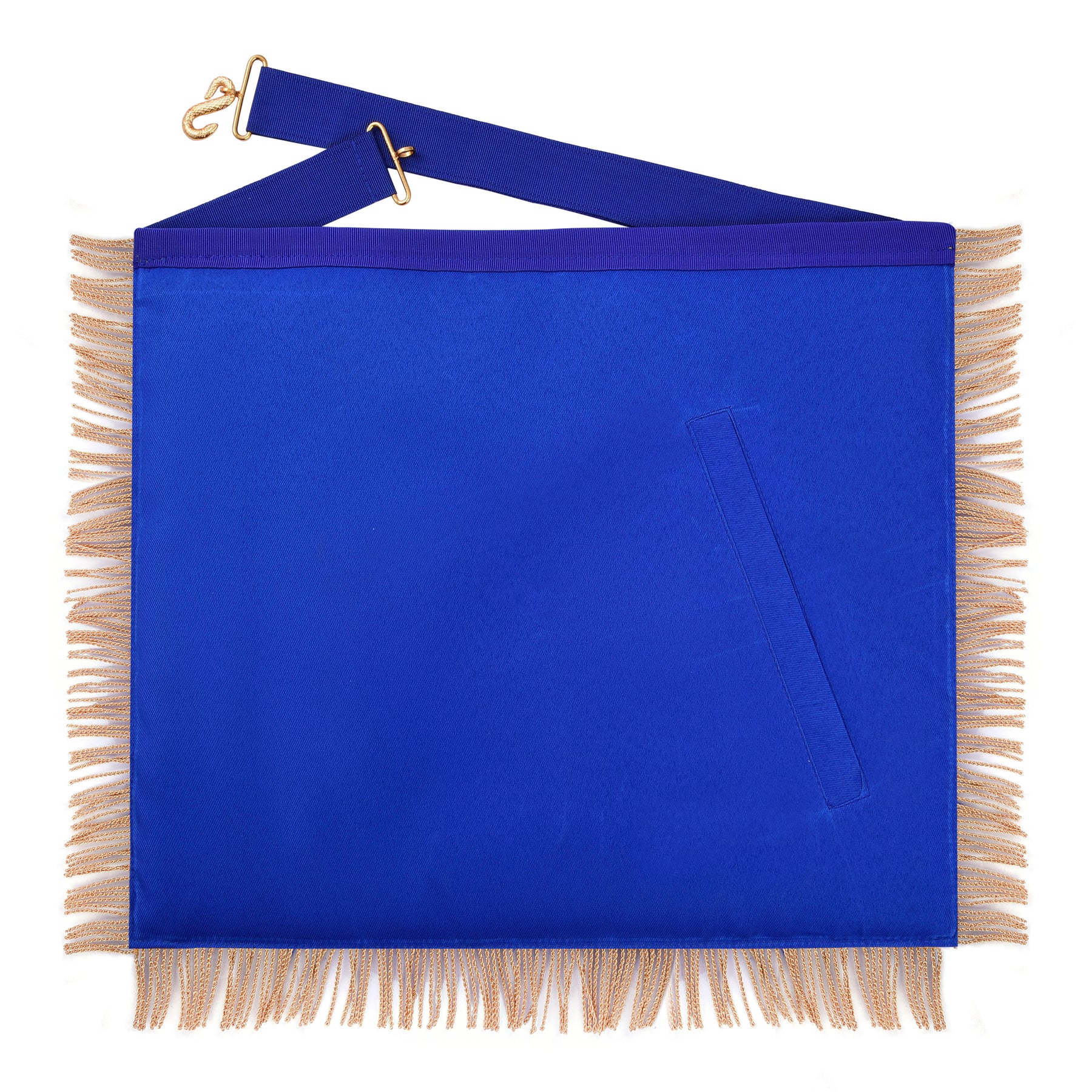 Past Master Blue Lodge California Regulation Apron - Gold Bullion With Golden Braid Fringe - Bricks Masons