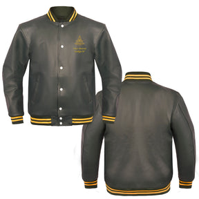 Past Master Blue Lodge California Regulation Jacket - Leather With Customizable Gold Embroidery - Bricks Masons