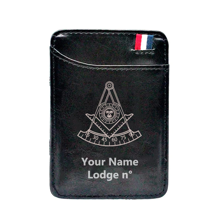 Past Master Blue Lodge California Regulation Wallet - Black & Brown - Bricks Masons