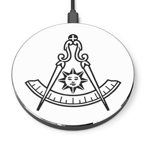 Past Master Blue Lodge Wireless Charger - White & Black - Bricks Masons
