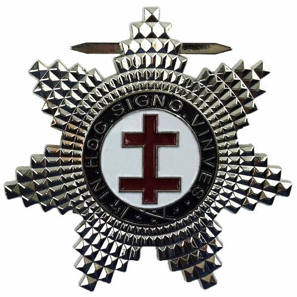 Preceptor Knights Templar Breast Jewel - Silver Plated - Bricks Masons