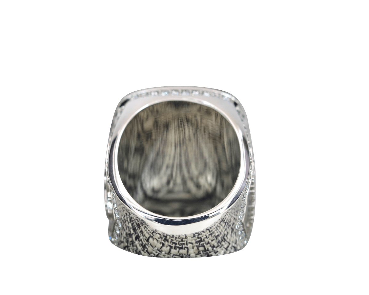 Master Mason Blue Lodge Ring - Prince Hall White Gold Plated - Bricks Masons