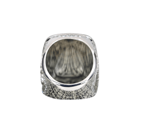 Master Mason Blue Lodge Ring - Prince Hall White Gold Plated - Bricks Masons