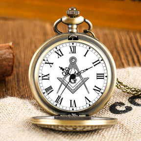 Master Mason Blue Lodge Pocket Watch - Square and Compass G