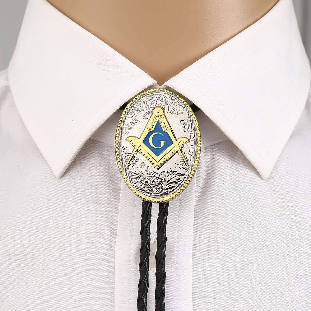 Master Mason Blue Lodge Bolo Tie - Square and Compass With G