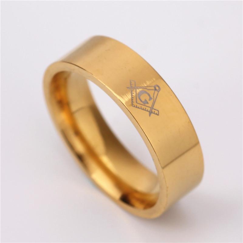 Master Mason Blue Lodge Ring - Square & Compass Straight Edge