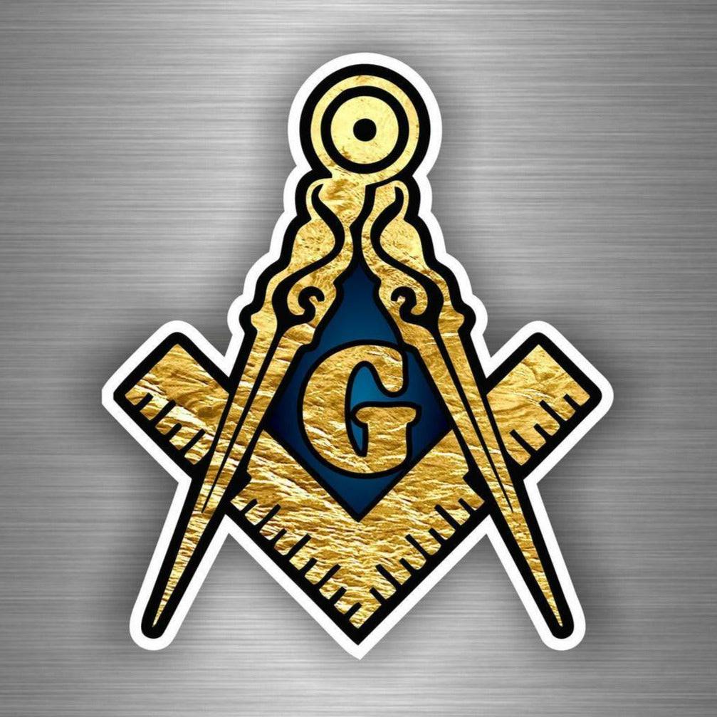 Master Mason Blue Lodge Sticker Decal - Golden Square & Compass G