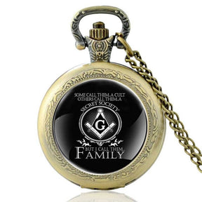 Master Mason Blue Lodge Pocket Watch - Some Call Them A Cult I Call Them Family Gold/Silver/Black