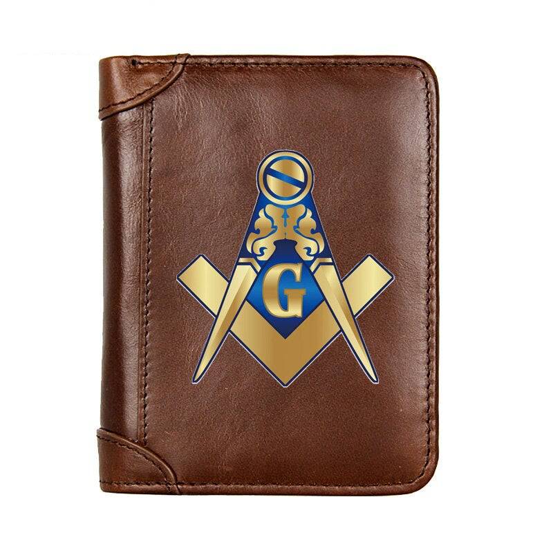 Master Mason Blue Lodge Wallet - Genuine Leather Black/Brown/Coffee