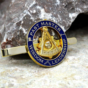 Past Master Blue Lodge Tie Bar - WISDOM LEADERSHIP Gold