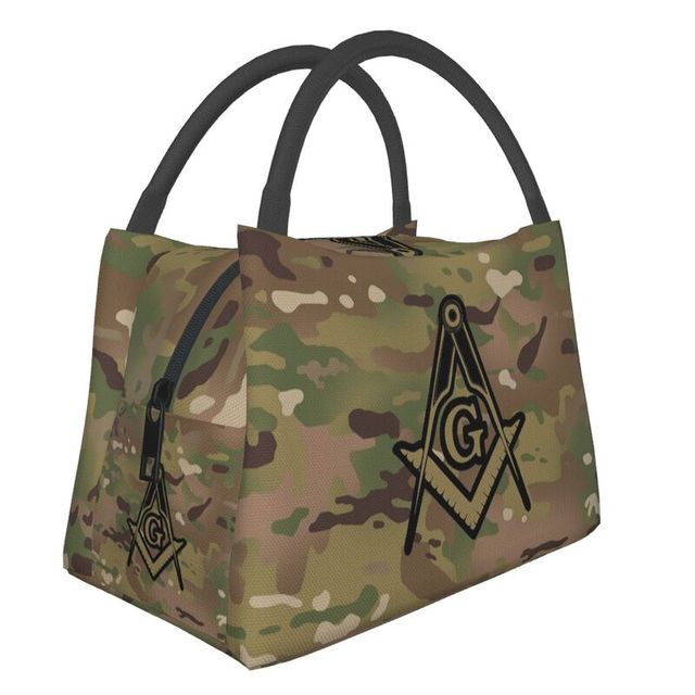 Knights Templar Commandery Lunch Bag - Square and Compass with G Portable Insulated - Bricks Masons