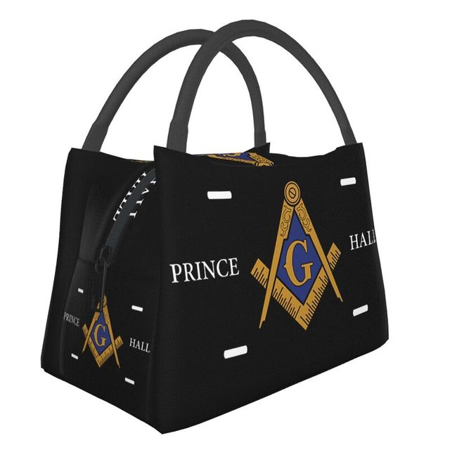 Knights Templar Commandery Lunch Bag - Square and Compass with G Portable Insulated - Bricks Masons