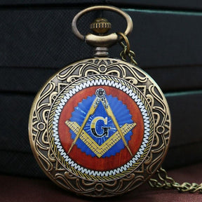 Master Mason Blue Lodge Pocket Watch - Bronze