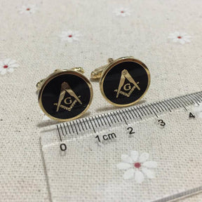 Master Mason Blue Lodge Cufflink - Round & Gold