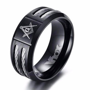 Master Mason Blue Lodge Ring - Black