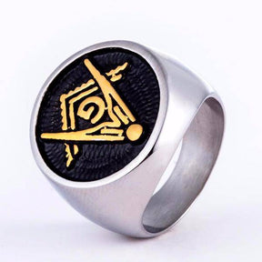 Master Mason Blue Lodge Ring - Classic Gold Silver