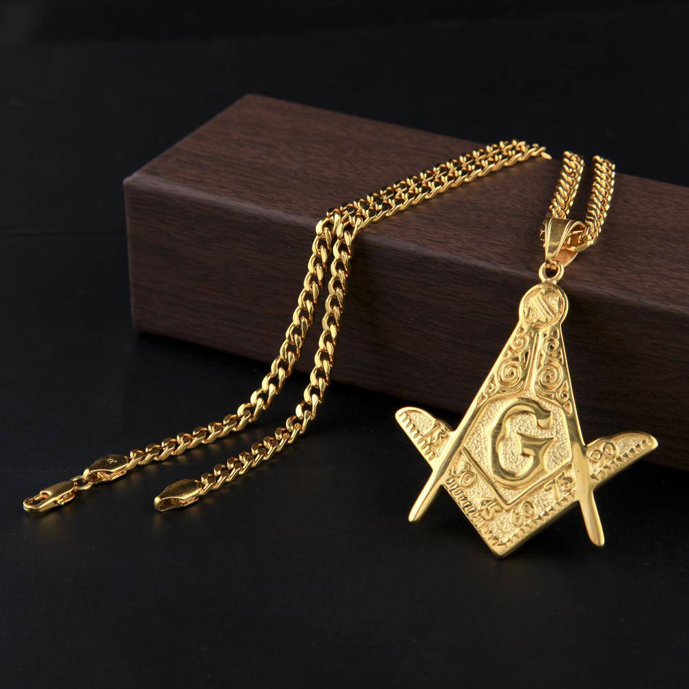 Master Mason Blue Lodge Necklace - Square Compass G