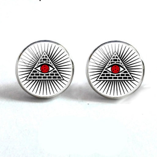 Master Mason Blue Lodge Earring - Round (Multiple Variants) - Bricks Masons