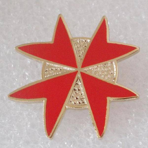 Order Of Malta Commandery Lapel Pin - Red