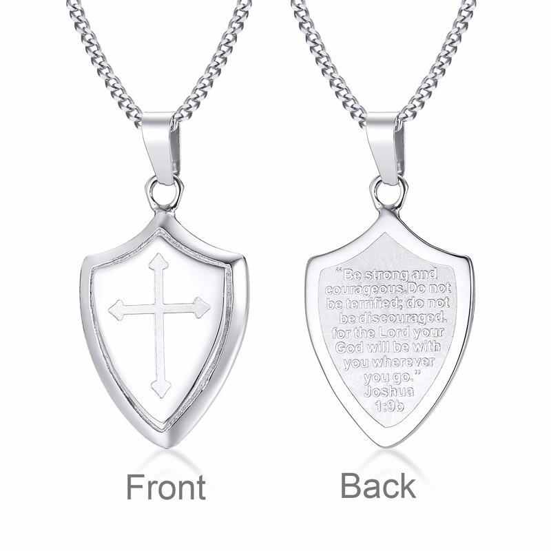 Knights Templar Commandery Necklace - Silver Armor Shield Cross