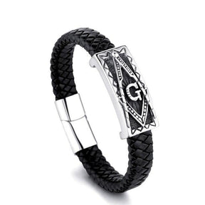 Master Mason Blue Lodge Bracelet - Braided Square & Compass Black