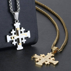 Knights Templar Commandery Necklace - Jerusalem Cross Pendant