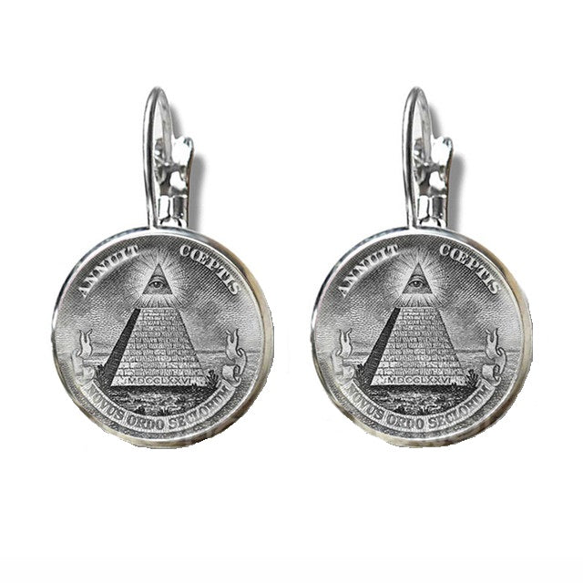 Master Mason Blue Lodge Earring - Annuit Coeptis - Bricks Masons