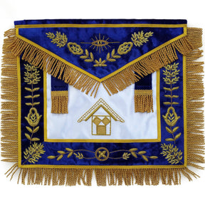 Past Master Blue Lodge Pennsylvania Regulation Apron - Blue & Gold Hand Embroidery