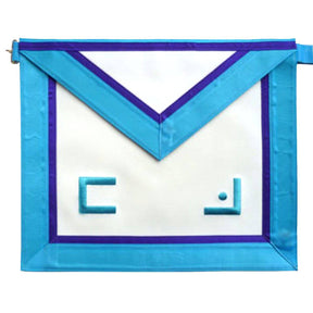 Master Mason Apron - White, Turquoise & Royal Blue