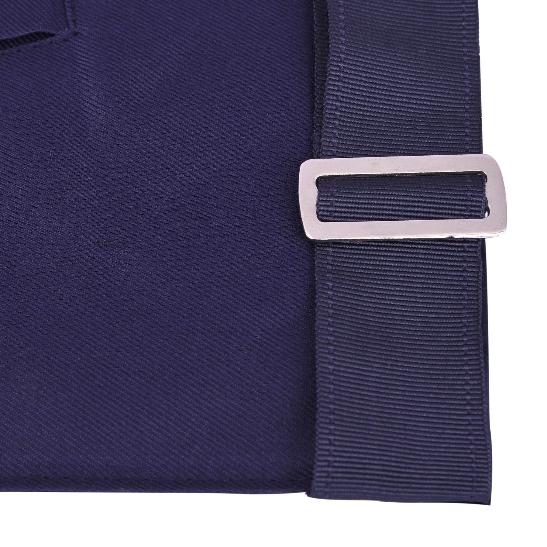 Senior Warden Blue Lodge Officer Apron -  Navy Velvet With Silver Embroidery Thread - Bricks Masons