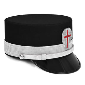 Past Commander Knights Templar Commandery Fatigue Cap - Silver Metal Embroidered with Rays (Copy) - Bricks Masons