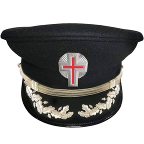 Sir Knight Knights Templar Fatigue Cap - Silver Vinework - Bricks Masons