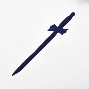 Tyler Blue Lodge Officer Apron - Navy Velvet With Silver Embroidery Thread - Bricks Masons