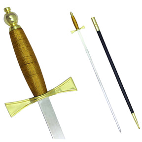 Universal Sword - Brown Gold Hilt and Black Scabbard - Bricks Masons