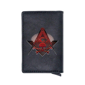 Widows Sons Wallet - Skull and Bones Card Holder Leather (4 colors) - Bricks Masons