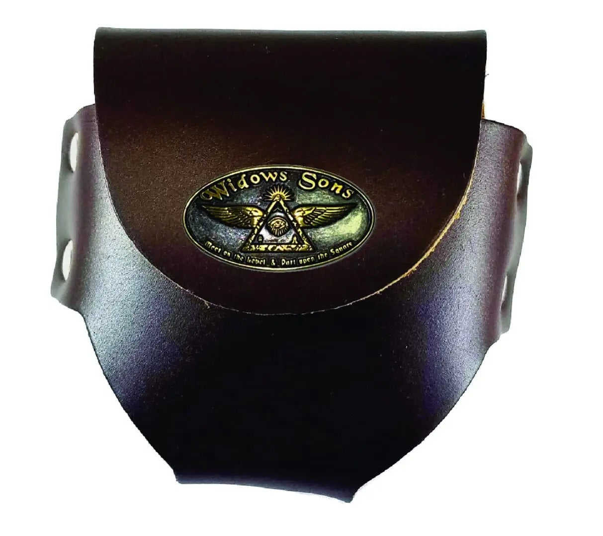 Widows Sons Snuff Can Holder - Genuine Leather & Belt Loop With Rivets