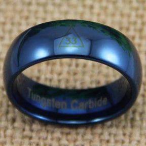 33rd Degree Scottish Rite Ring - Blue Dome Tungsten - Bricks Masons